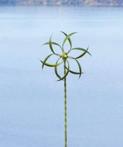 Happy Gardens Green Feather Wind Spinner, 22" Wind Spinners 11 Happy Gardens Green Feather Wind Spinner, 22