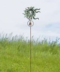 Happy Gardens Garden Stakes & Rain Gauges Green Sun Face Garden Stake