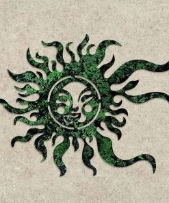 Happy Gardens Green Sun Face Wall Decor
