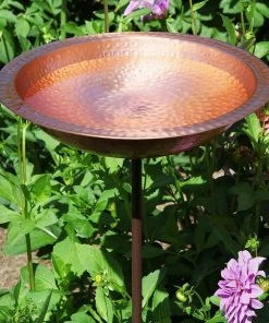 Happy Gardens Birdhouses/Baths Hammered Solid Copper Bird Bath