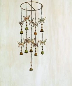 Happy Gardens Mobiles & Wind Chimes Hanging Butterflies With Bells Mobile Wind Chime