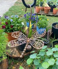 Happy Gardens Hanging Dragonfly With Bell Ornament Ornaments