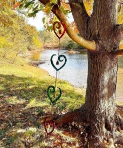Happy Gardens Hanging Multicolor Scroll Heart Ornament