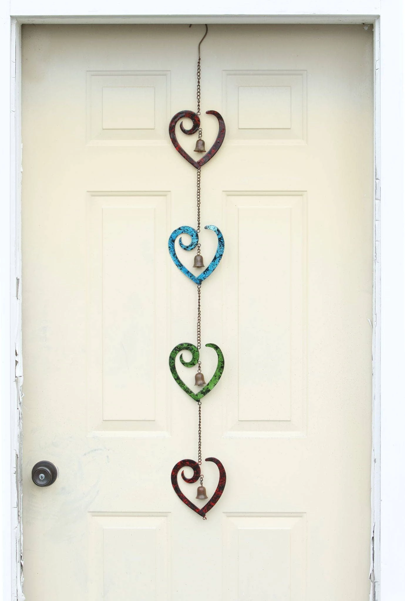 Happy Gardens Hanging Multicolor Scroll Heart Ornament 3 Happy Gardens Hanging Multicolor Scroll Heart Ornament