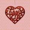 Happy Gardens Hanging Open Heart With Birds Ornament Ruby Ornaments