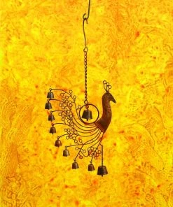Happy Gardens Hanging Peacock Wind Chime Mobiles & Wind Chimes
