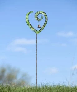 Happy Gardens Heart Swirl Emerald Garden Stake Garden Stakes & Rain Gauges