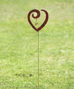 Happy Gardens Heart Swirl Ruby Garden Stake Garden Stakes & Rain Gauges