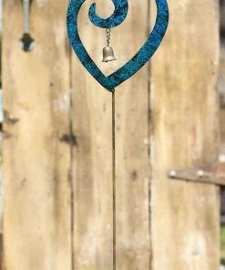 Happy Gardens Garden Stakes & Rain Gauges Heart Swirl Sapphire Garden Stake