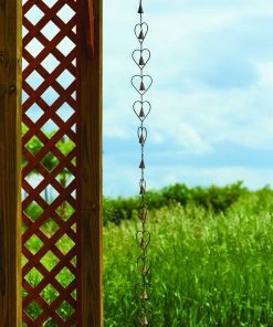 Happy Gardens Heart With Bell Rain Chain Rain Chains