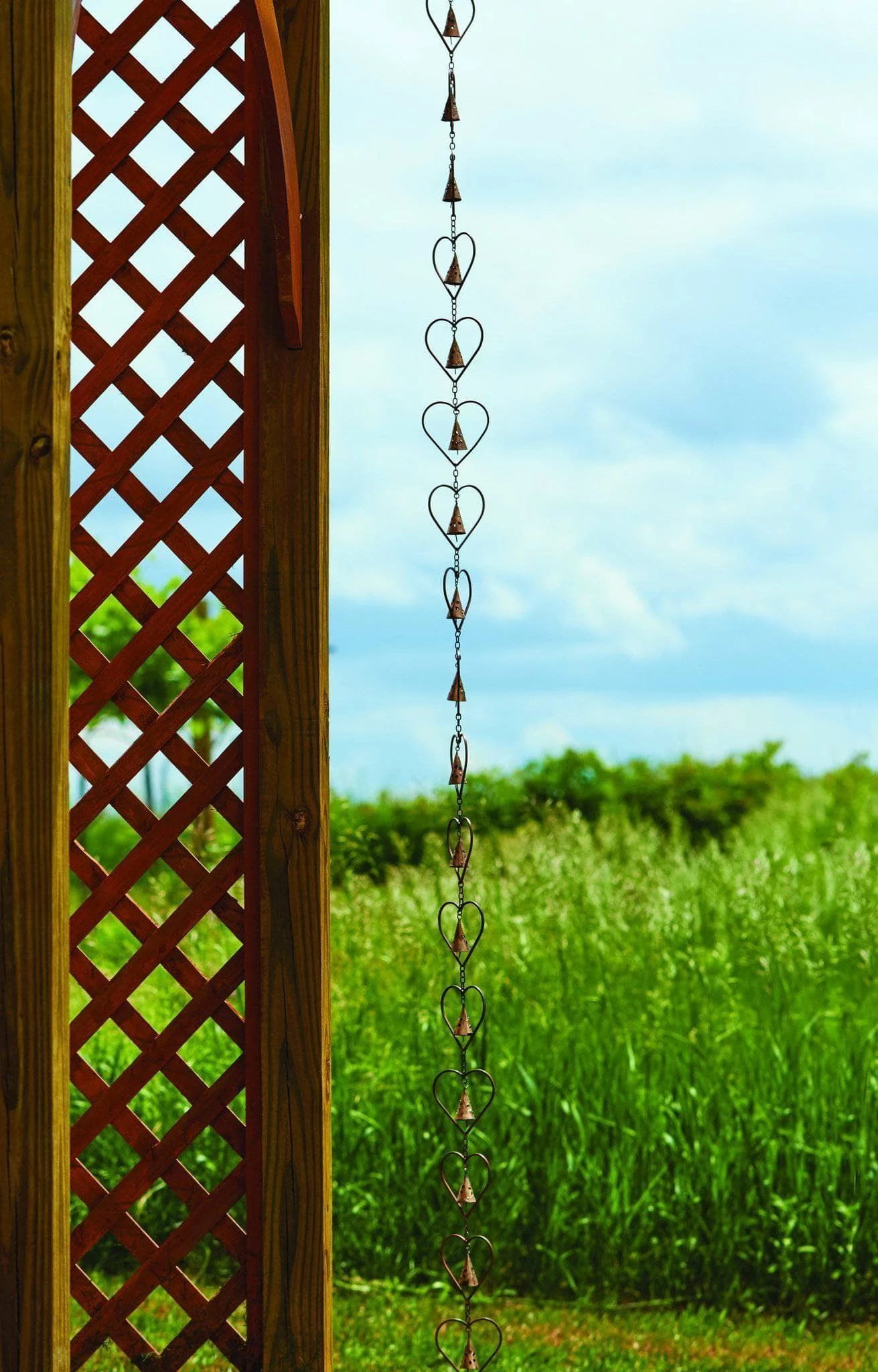 Happy Gardens Heart With Bell Rain Chain Rain Chains 3 Happy Gardens Heart With Bell Rain Chain Rain Chains