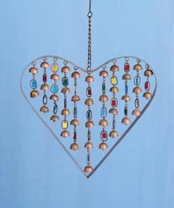Happy Gardens Mobiles & Wind Chimes Heart With Dangles Ornament And Wind Chime
