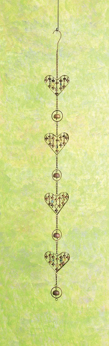 Happy Gardens Heart With Multicolor Dangles Hanging Ornament 3 Happy Gardens Heart With Multicolor Dangles Hanging Ornament