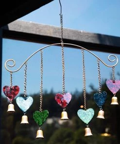 Happy Gardens Hearts Multicolor Wind Chime Mobiles & Wind Chimes