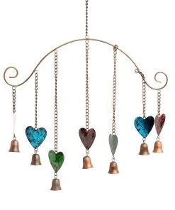 Happy Gardens Hearts Multicolor Wind Chime Mobiles & Wind Chimes