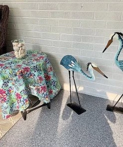 Happy Gardens Statues Heron Pair; 1 Standing And 1 Bowing