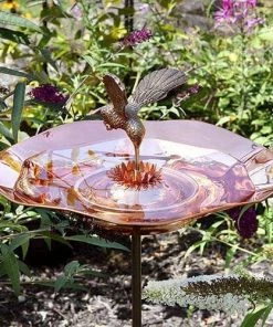 Happy Gardens Hummingbird Bird Bath And Stake Birdhouses/Baths