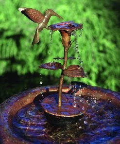 Happy Gardens Birdhouses/Baths Hummingbird Solid Copper Dripper Fountain