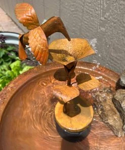 Happy Gardens Birdhouses/Baths Hummingbird Solid Copper Dripper Fountain