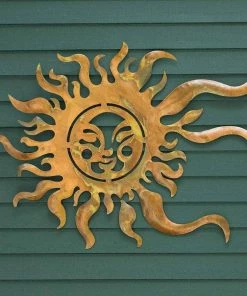 Happy Gardens Large Flamed Sun Face Wall Decor 32"