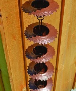 Happy Gardens Rain Chains Leaf Lip Cup Rain Chain