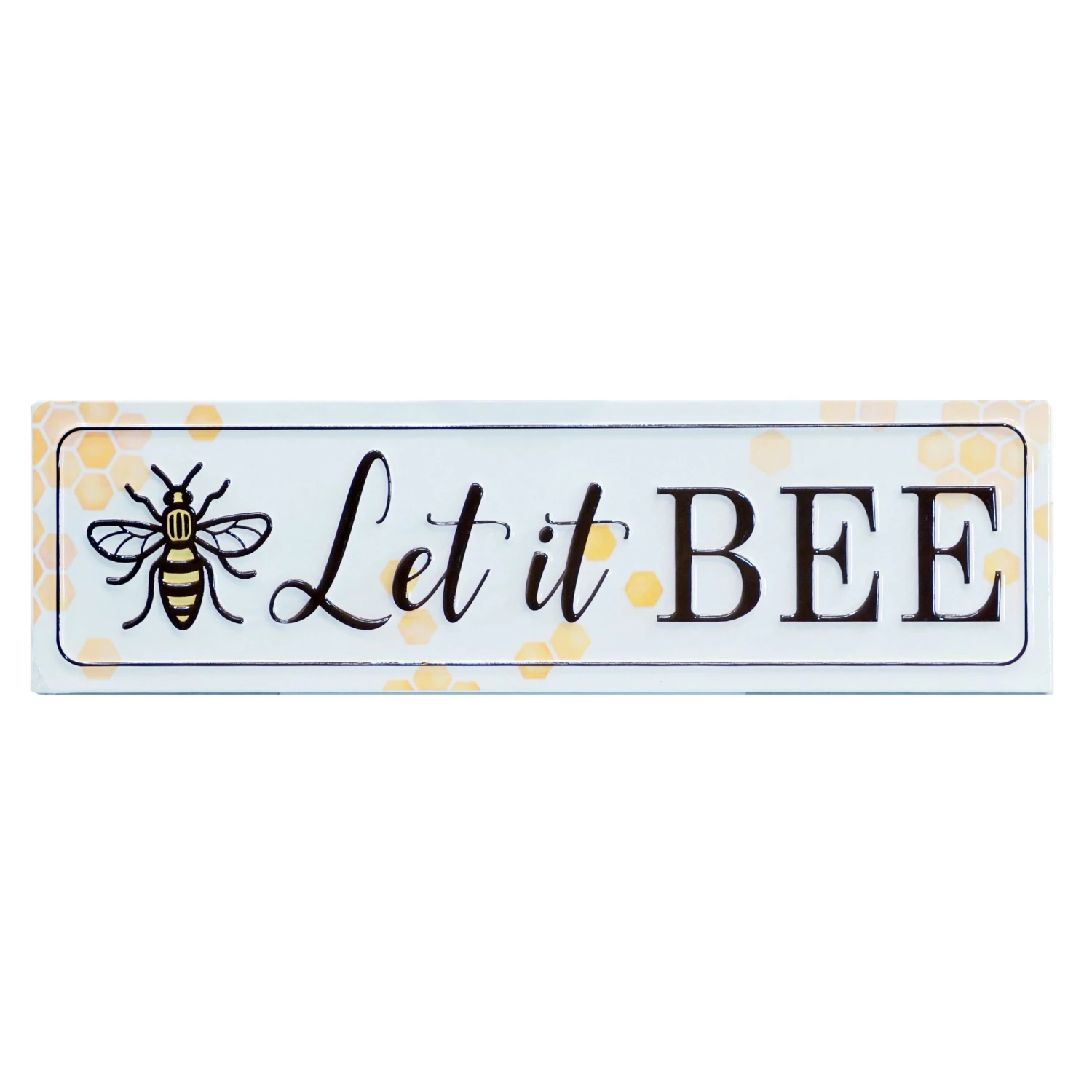 Happy Gardens Let It Bee Embossed Metal Sign Garden Signs 4 Happy Gardens Let It Bee Embossed Metal Sign Garden Signs