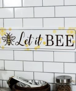 Happy Gardens Let It Bee Embossed Metal Sign Garden Signs 11 Happy Gardens Let It Bee Embossed Metal Sign Garden Signs