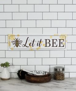 Happy Gardens Let It Bee Embossed Metal Sign Garden Signs 12 Happy Gardens Let It Bee Embossed Metal Sign Garden Signs
