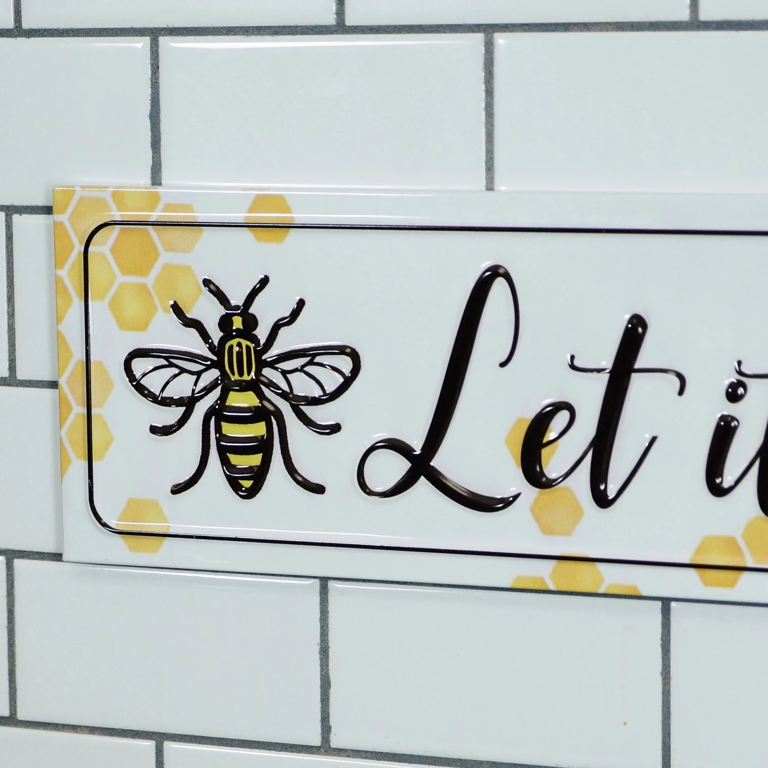 Happy Gardens Let It Bee Embossed Metal Sign Garden Signs 7 Happy Gardens Let It Bee Embossed Metal Sign Garden Signs