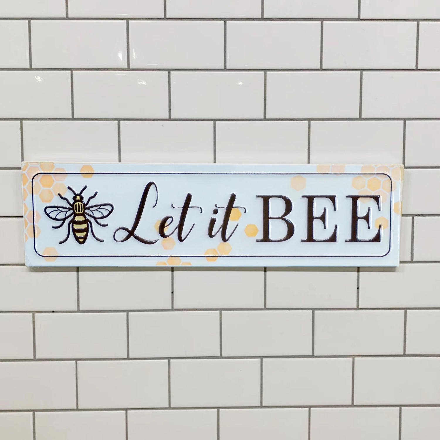 Happy Gardens Let It Bee Embossed Metal Sign Garden Signs 9 Happy Gardens Let It Bee Embossed Metal Sign Garden Signs