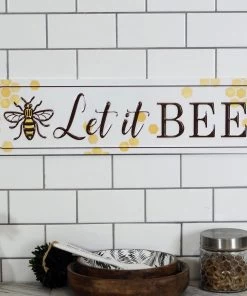Happy Gardens Let It Bee Embossed Metal Sign Garden Signs