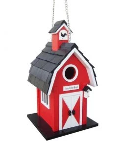 Happy Gardens Little Red Barn Bird House Birdhouses/Baths