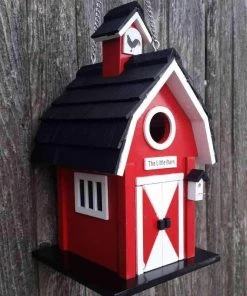 Happy Gardens Little Red Barn Bird House Birdhouses/Baths