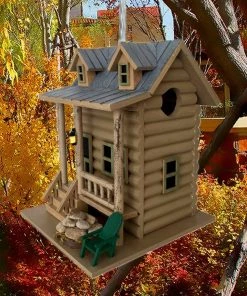 Happy Gardens Log Cabin Bird House Birdhouses/Baths 5 Happy Gardens Log Cabin Bird House Birdhouses/Baths