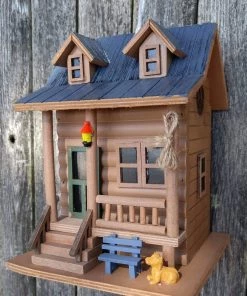 Happy Gardens Log Cabin Bird House Birdhouses/Baths