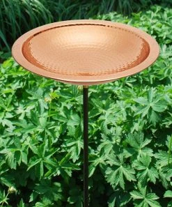 Happy Gardens Birdhouses/Baths Metal Bird Bath And Stake - Hammered Copper