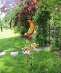 Happy Gardens Mobiles & Wind Chimes Moon And Stars W/Dangles Wind Chime