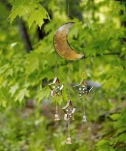 Happy Gardens Mobiles & Wind Chimes Moon And Stars W/Dangles Wind Chime