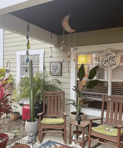 Happy Gardens Mobiles & Wind Chimes Moon And Stars W/Dangles Wind Chime