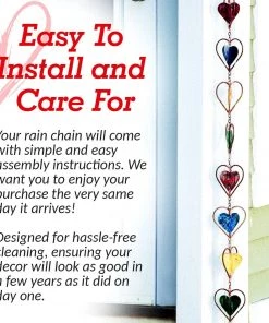 Happy Gardens Rain Chains Multicolor Heart Rain Chain