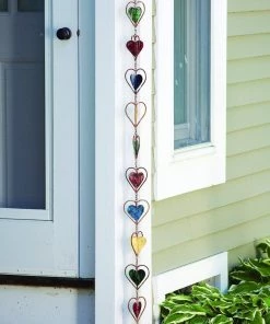 Happy Gardens Rain Chains Multicolor Heart Rain Chain