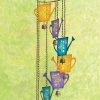 Happy Gardens Multicolor Watering Cans Spiral Mobile Mobiles & Wind Chimes