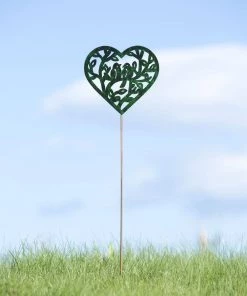 Happy Gardens Open Heart With Birds Emerald Garden Stake Garden Stakes & Rain Gauges