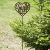 Happy Gardens Open Heart With Birds Garden Stake Natural Finish Garden Stakes & Rain Gauges