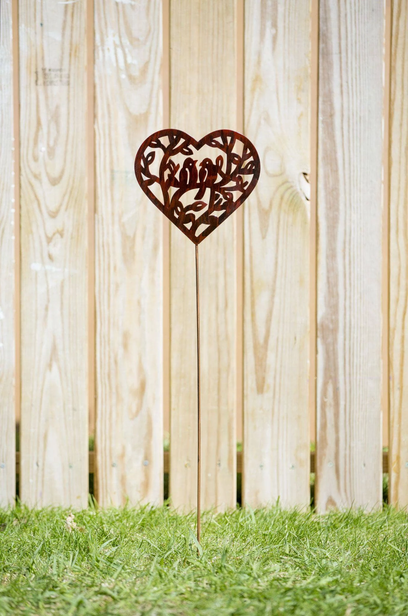 Happy Gardens Garden Stakes & Rain Gauges Open Heart With Birds Ruby Garden Stake 3 Happy Gardens Garden Stakes & Rain Gauges Open Heart With Birds Ruby Garden Stake