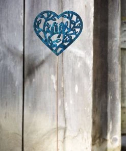 Happy Gardens Open Heart With Birds Sapphire Garden Stake