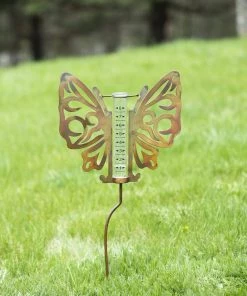 Happy Gardens Openwork Butterfly Rain Gauge Garden Stakes & Rain Gauges