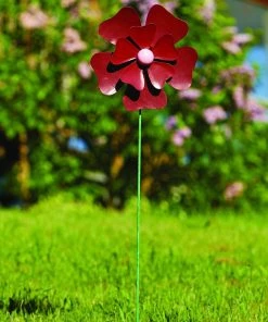 Happy Gardens Pansy Red Flower Wind Spinner Wind Spinners