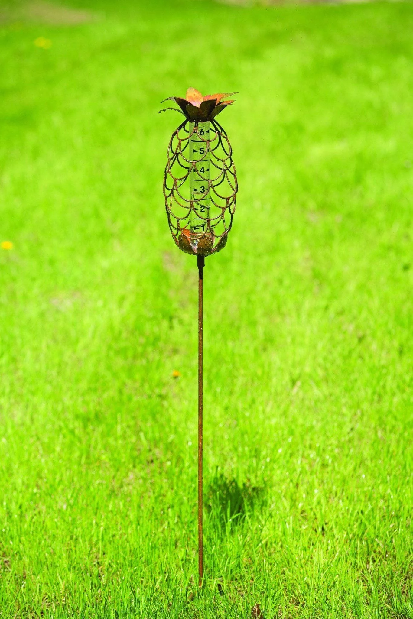 Happy Gardens Pineapple Rain Gauge Stake 3 Happy Gardens Pineapple Rain Gauge Stake