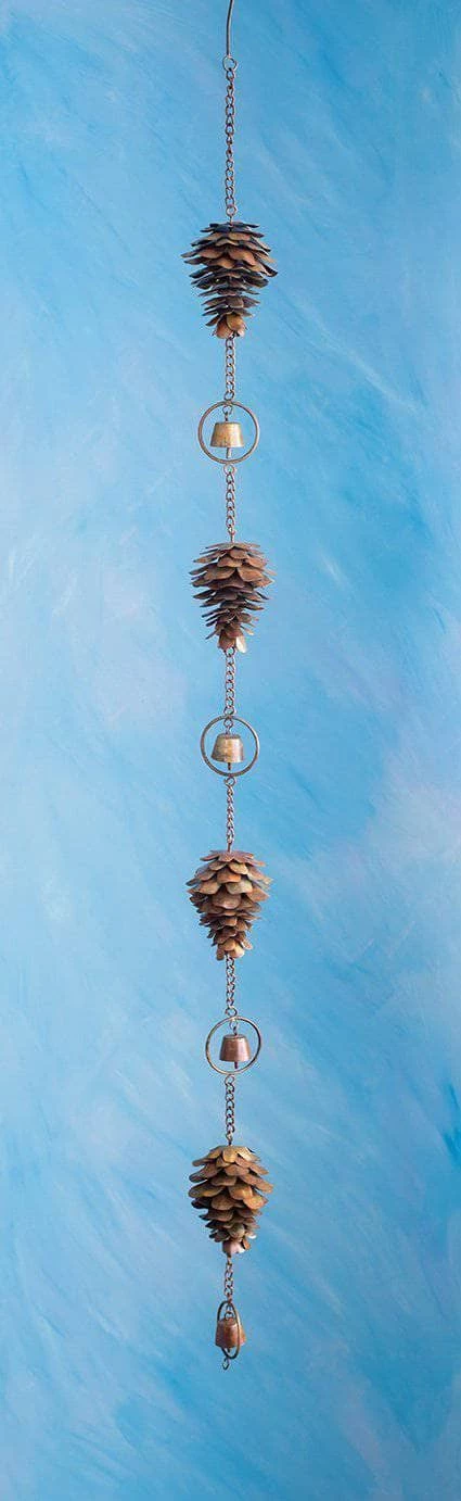 Happy Gardens Pinecones And Bells Hanging Garden Ornament 3 Happy Gardens Pinecones And Bells Hanging Garden Ornament